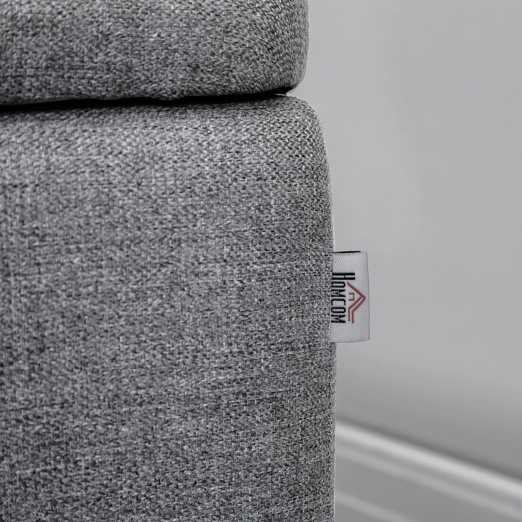 HOMCOM Πάγκος, σεντούκι, ταπετσαρισμένη τραπεζαρία, όψη λινό, έως 150 κιλά, 101x38,5x44,5 εκ., Γκρι