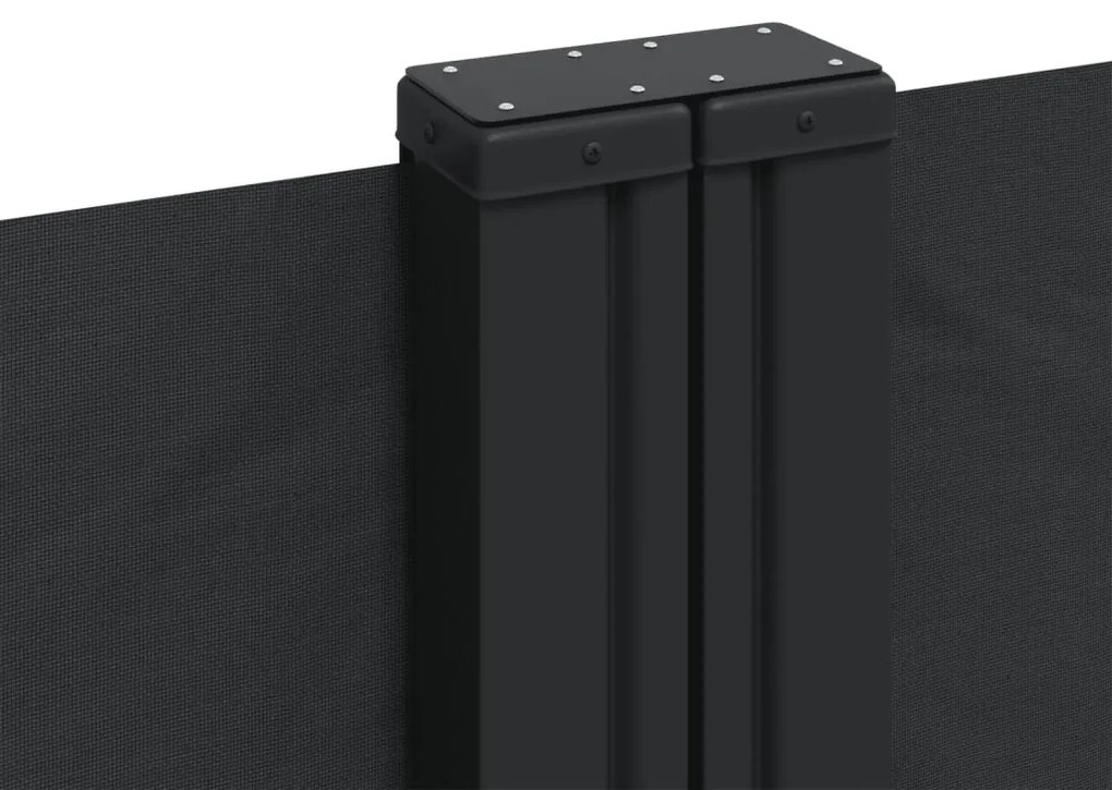 vidaXL Διαχωριστικό Βεράντας Συρόμενο Μαύρο 140 x 1200 εκ.
