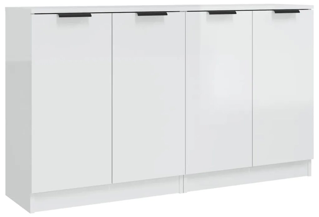 Ντουλάπια 2 τεμ. Γυαλιστερό Λευκό 60x30x70εκ.Επεξεργασμένο Ξύλο - Λευκό