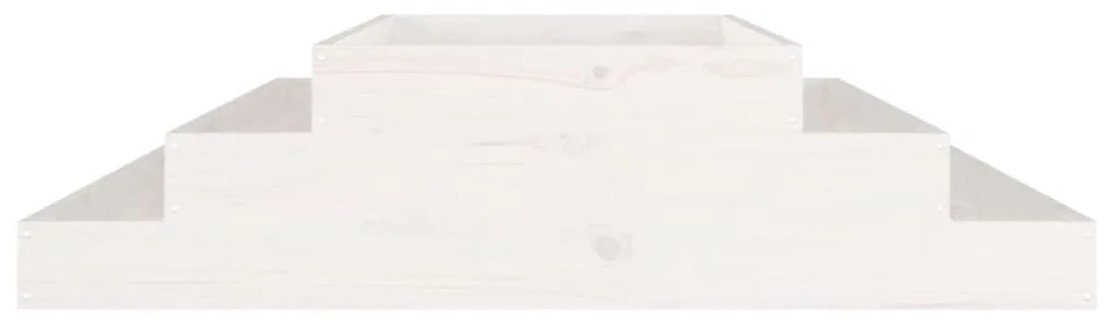 vidaXL Ζαρντινιέρα Λευκή 110 x 110 x 27 εκ. από Μασίφ Ξύλο Πεύκου