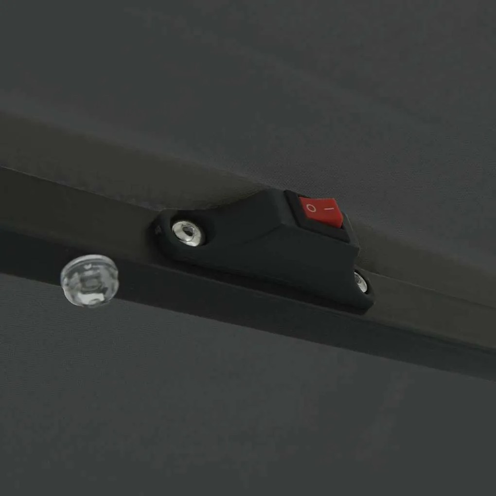 vidaXL Ομπρέλα Κήπου Ανθρακί 395 x 395 x 245 εκ. Πολυεστέρας