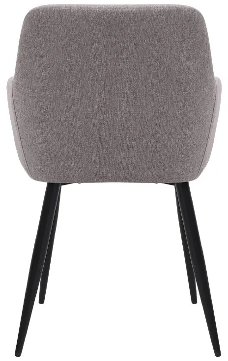 Πολυθρόνα τραπεζαρίας Monica Megapap ανοιχτό μπεζ ύφασμα - μεταλλικό μαύρο πόδι 54x57x84εκ.