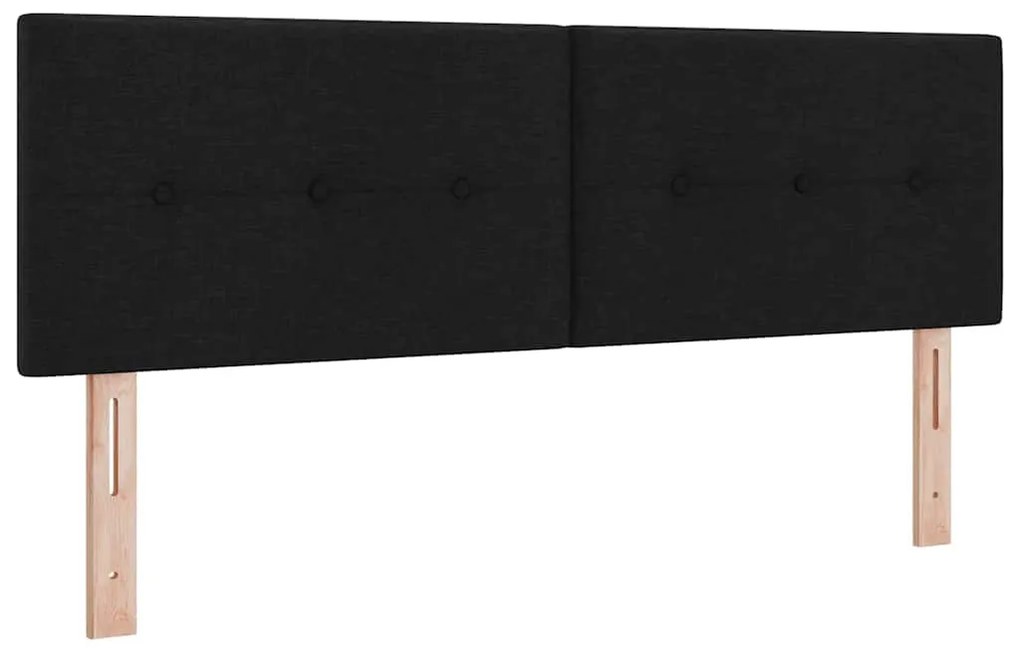 vidaXL Κρεβάτι box spring με στρώμα Μαύρο 140 x 200 cm ύφασμα