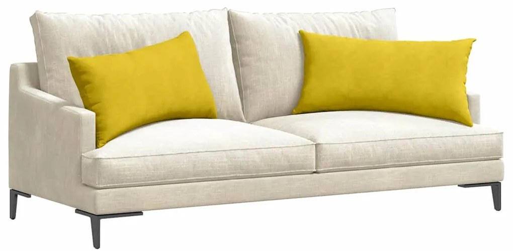 vidaXL Μαξιλάρι Καναπέ 2 pcs Κίτρινο 80 x 40 cm Υφασμάτινο Κορντουρά