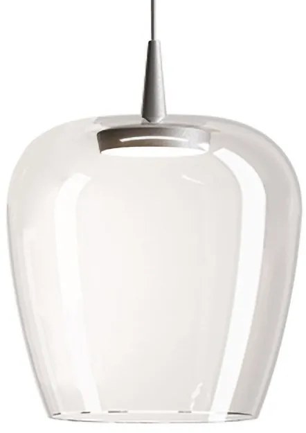 Κρεμαστό Φωτιστικό Οροφής LED 8W Ασημί Βάση IP40 Φ27cm 2700K Dimmable Bilia Zafferano-LBA2001-Διάφανο LBA2001