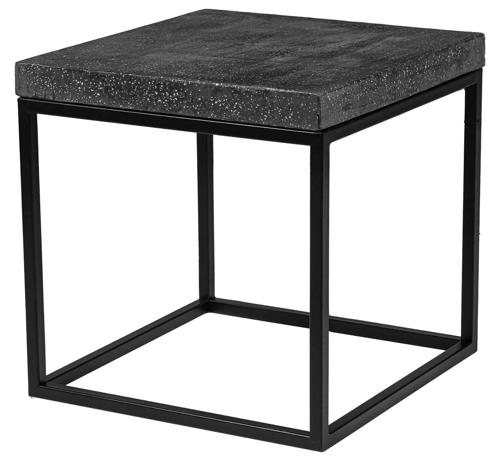 Side Table S Line 50cm X 50cm βοηθητικό με επιφάνεια terrazzo S2393-0071