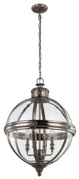 Κρεμαστό Φωτιστικό Οροφής 4xE14  Φ50cm  Adams Elstead Lighting FE-ADAMS-4P-ANL Νίκελ Ματ