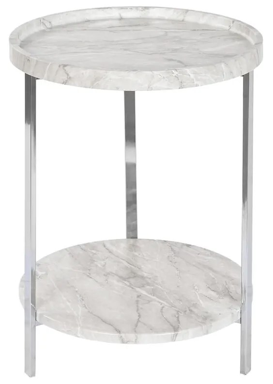 Βοηθητικό Τραπέζι DKD Home Decor Λευκό Ασημί Μέταλλο Ξύλο MDF 40 x 40 x 53 cm