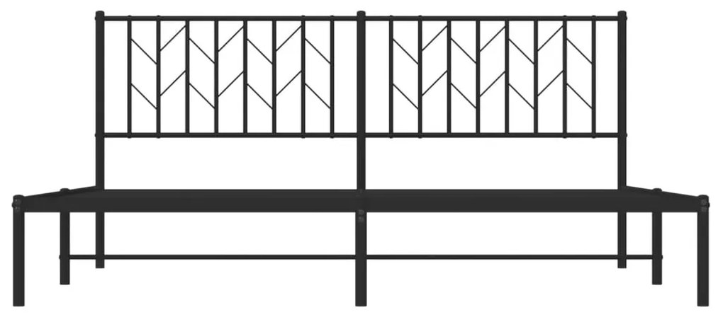 vidaXL Πλαίσιο Κρεβατιού με Κεφαλάρι Μαύρο 180 x 200 εκ. Μεταλλικό
