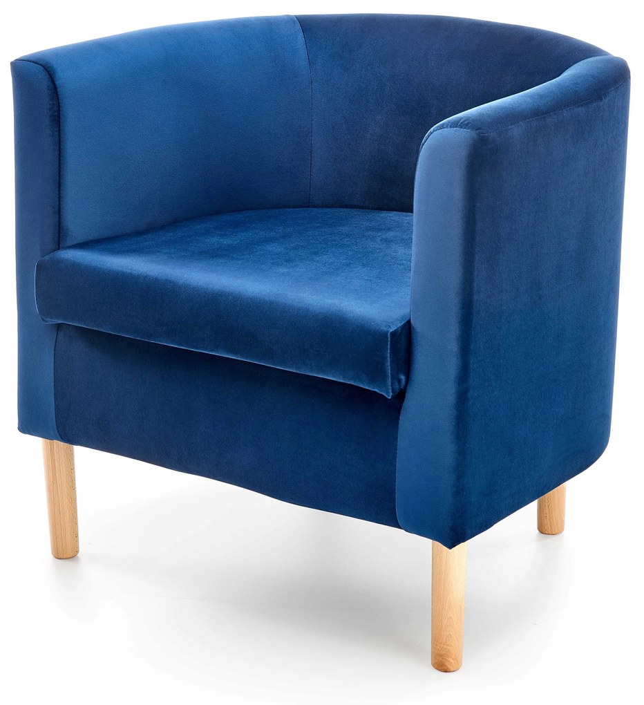 CLUBBY 2 leisure armchair dark blue / natural DIOMMI V-PL-CLUBBY_2-FOT-GRANATOWY