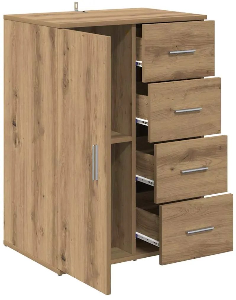 vidaXL Πλαϊνό γραφείο Artisan Oak 59 x 39 x 80 εκ. Επεξεργασμένο ξύλο