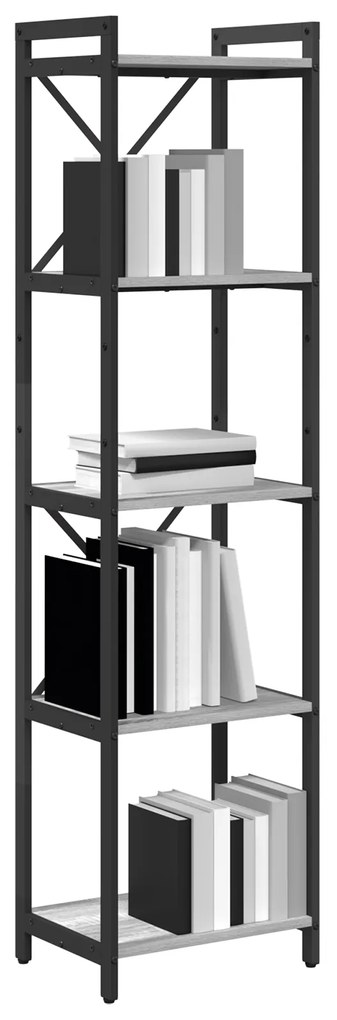 vidaXL Βιβλιοθήκη Γκρι sonoma 40 x 30 x 153 εκ Επεξεργασμένο ξύλο