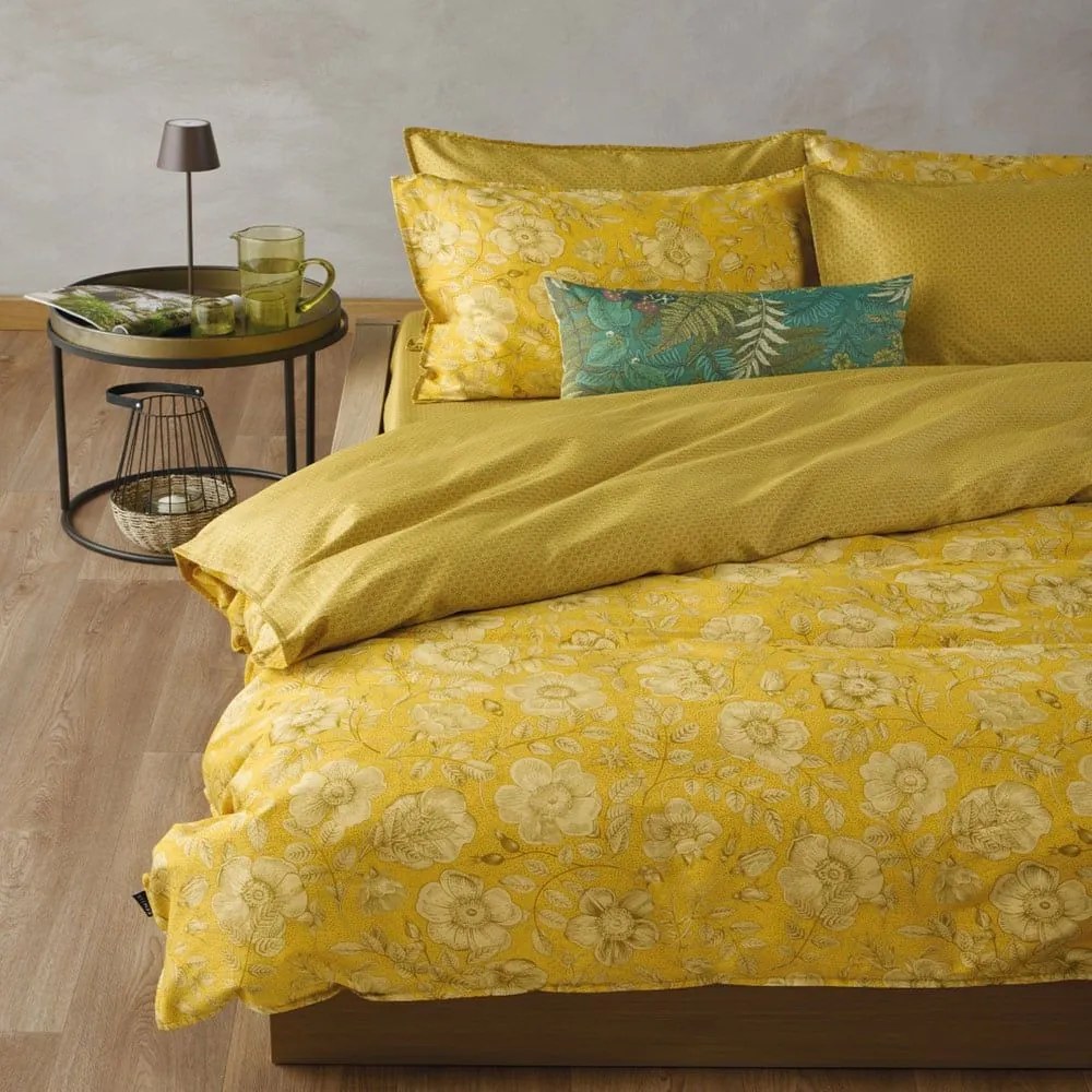 Σεντόνια Brixton 03 (Σετ 4τμχ) Yellow Kentia Υπέρδιπλο 240x270cm 100% Βαμβακοσατέν