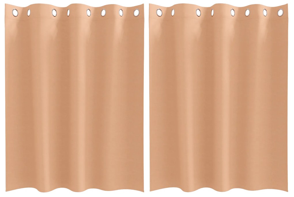 vidaXL Κουρτίνες 2 pcs Ανοιχτό καφέ 140 x 140 cm Πολυεστέρας