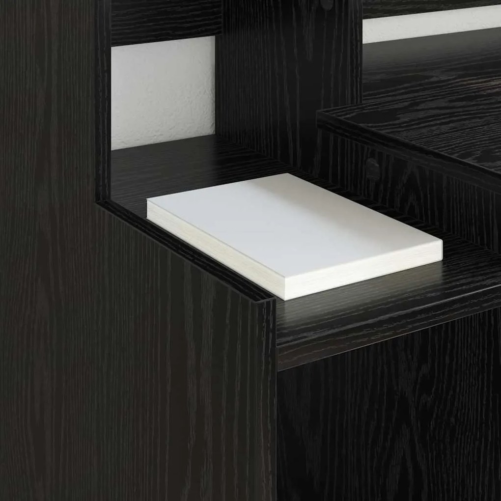 vidaXL Γραφείο με ράφι Μαύρη δρυς 97 x 45 x 90 εκ. Επεξεργασμένο ξύλο