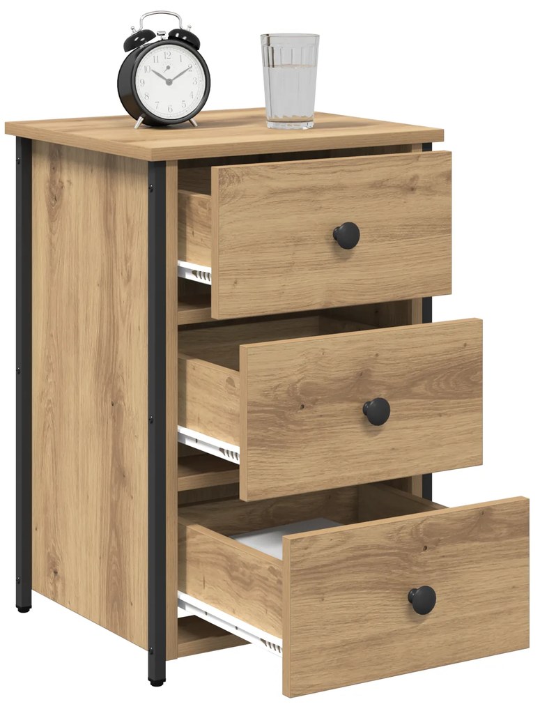 vidaXL Artisan Oak Κομοδίνα Artisan Oak Επεξεργασμένο Ξύλο Συμπαγές