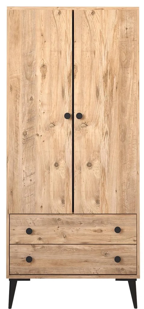 Ντουλάπα Δίφυλλη ArteLibre AMARI Δρυς Μοριοσανίδα 82x48x180cm-14870042