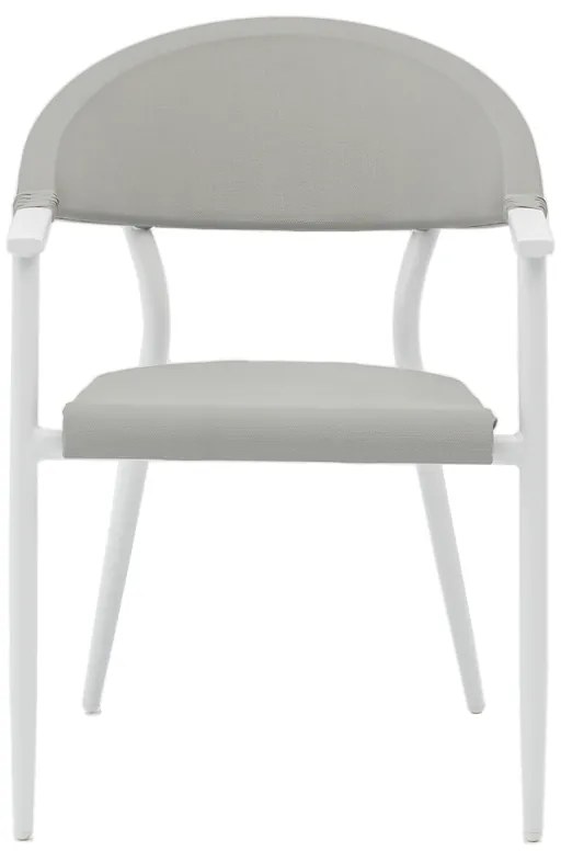 Τραπεζαρία Kliton - Pino σετ 5τεμ pakoworld αλουμίνιο σε λευκή απόχρωση 80x80x74εκ