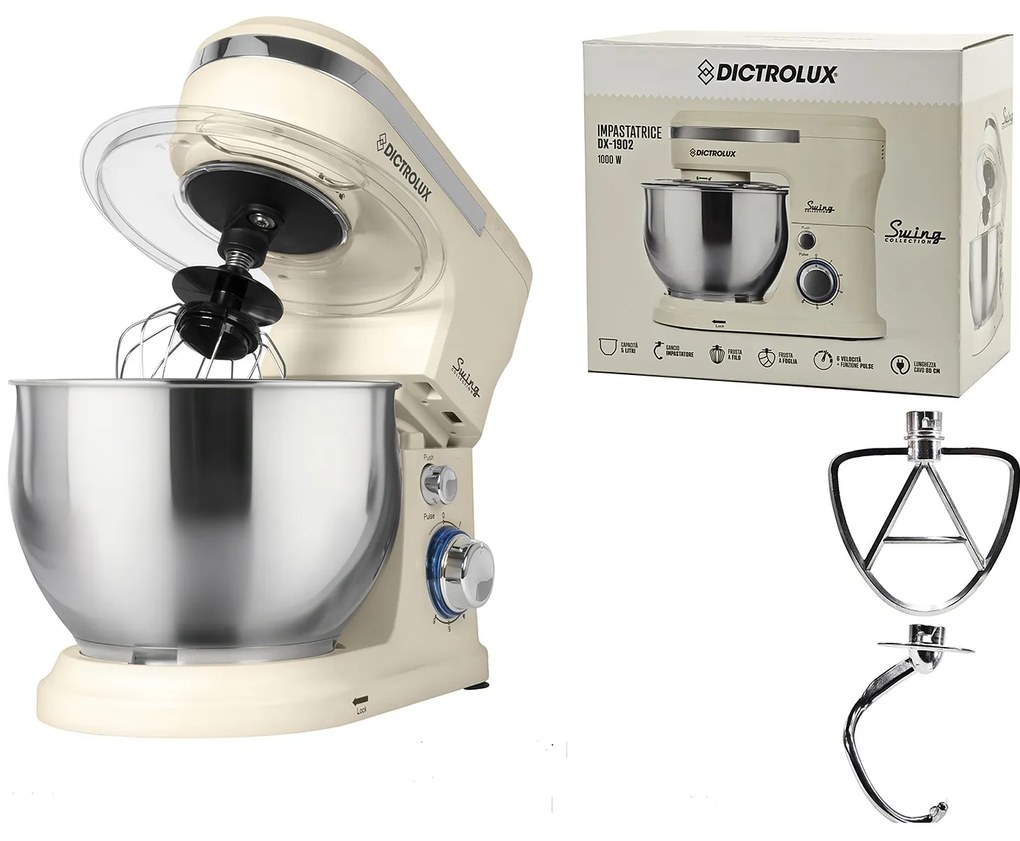 Μίξερ Dictrοlux 1000W Κρέμ Μεταλλικό 5l