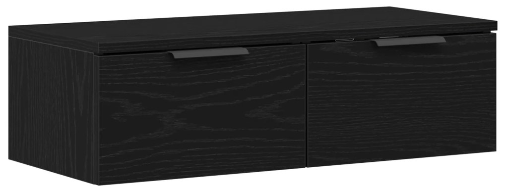 vidaXL Μαύρος δρυός τοίχου ντουλάπα 68x30x20 εκ. από κατασκευασμένο ξύλο