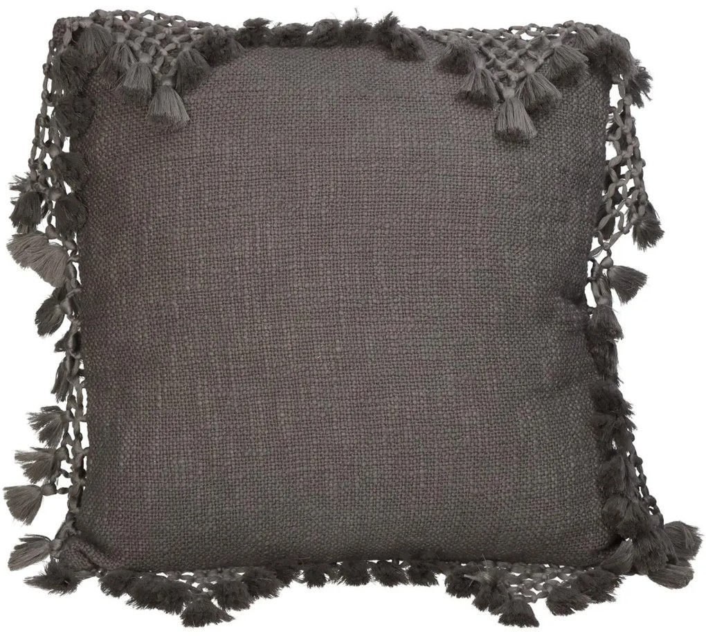 Μαξιλάρι Με Φούντες Γκρι Βαμβακερό 45x45cm - ART-05150345