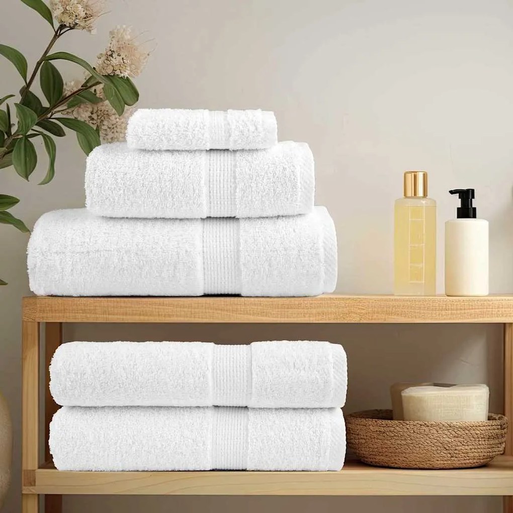 vidaXL a Πετσέτες Προσώπου SOLUND 4 pcs Λευκό Βαμβάκι
