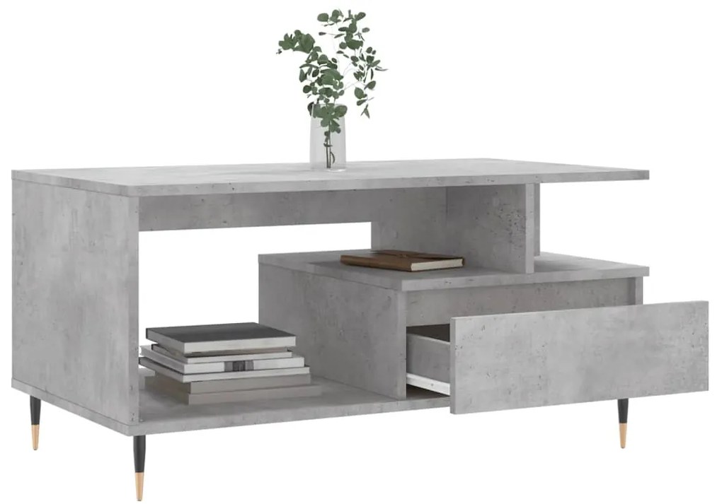 vidaXL Τραπεζάκι Σαλονιού Γκρι Σκυρ. 90x49x45 εκ. Επεξεργασμένο Ξύλο
