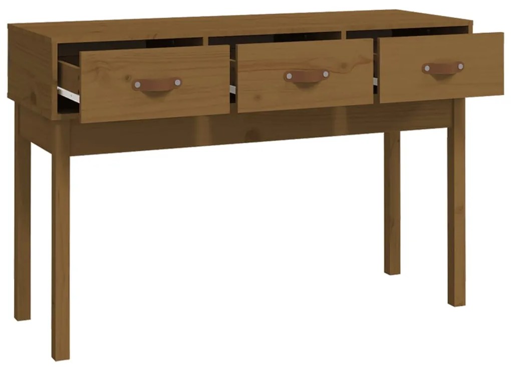 vidaXL Τραπέζι κονσόλα Καφέ μελί 114x40x75 εκ. Μασίφ Ξύλο Πεύκου