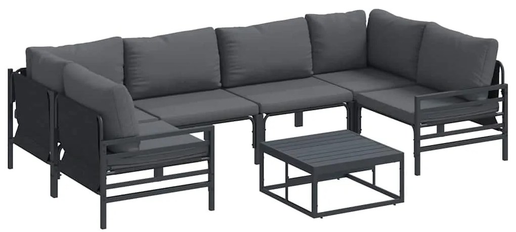 vidaXL Σετ Καναπέ Κήπου 7 pcs Ανθρακί Ατσάλι