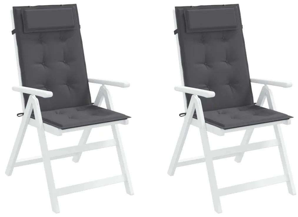Μαξιλάρια Καρέκλας με Πλάτη 2 τεμ. Ανθρακί από Ύφασμα Oxford - Ανθρακί