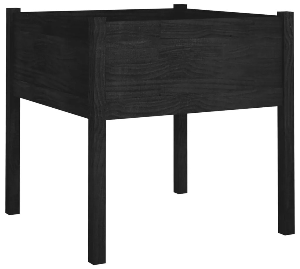 vidaXL Ζαρντινιέρες 2 τεμ. Μαύρο 70 x 70 x 70 εκ. Μασίφ Ξύλο Πεύκου