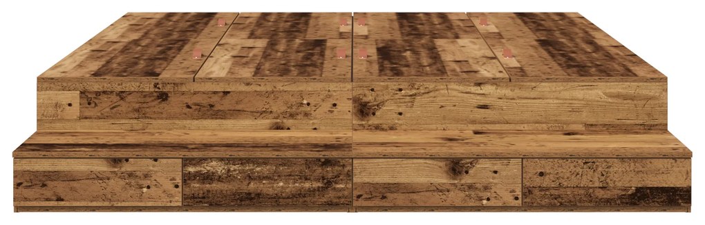 vidaXL Κρεβάτι αποθήκευσης Παλιού Ξύλου 180x200 εκ