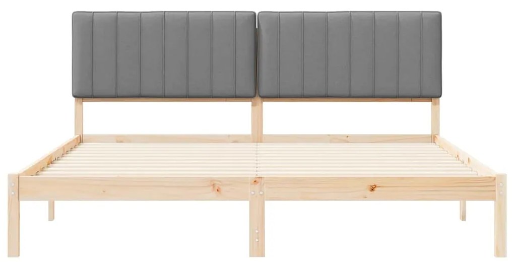 vidaXL Σκελετός Κρεβατιού με Επενδεδυμένο Κεφαλάρι Ανοιχτό γκρι