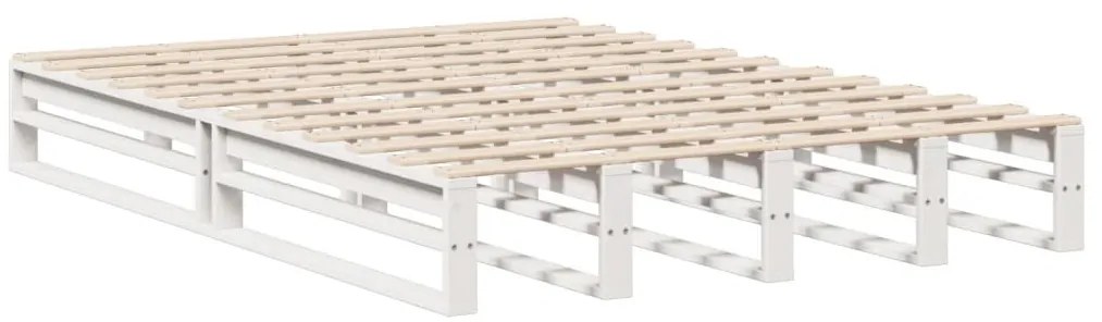 vidaXL Κρεβάτι Βιβλιοθήκη Χωρίς Στρώμα Λευκό 120x190 εκ Μασίφ Πεύκο