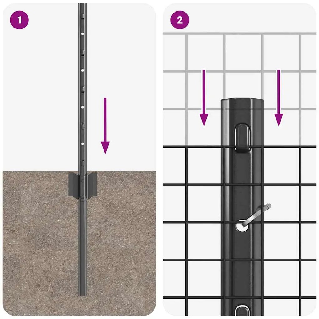vidaXL Τεντώτο με στήριγμα Γκρι 0,4 x 10 μ Χάλυβας και PVC