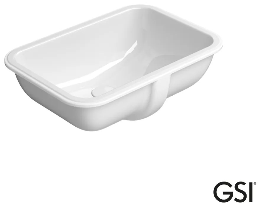 GSI Pura Υποκαθήμενος Πορσελάνινος Νιπτήρας 50x35εκ Λευκό Γυαλιστερό