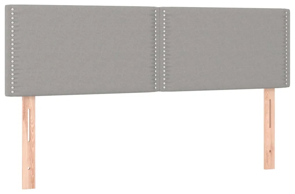 vidaXL Κρεβάτι Boxspring με Στρώμα & LED Αν.Γκρι 140x200 εκ Υφασμάτινο