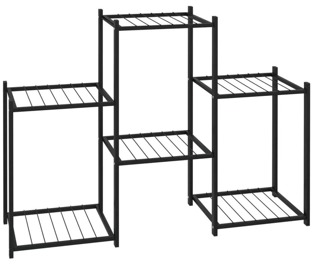 Βάση Λουλουδιών Μαύρη 83 x 25 x 60 εκ. Σιδερένια - Μαύρο