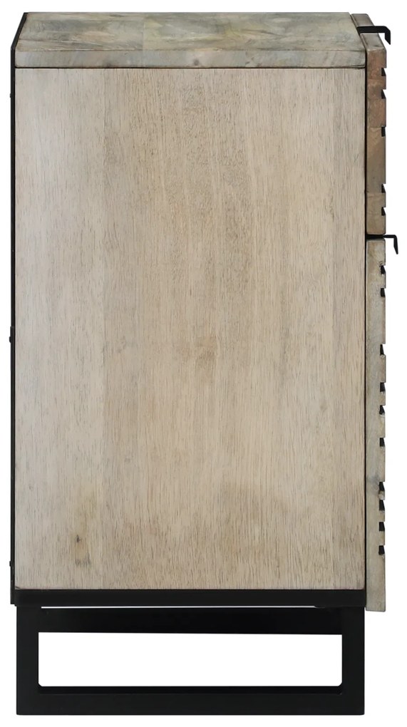 vidaXL Κομοδίνα με συρτάρι Λευκό και Μαύρο 50 x 33 x 60 εκ