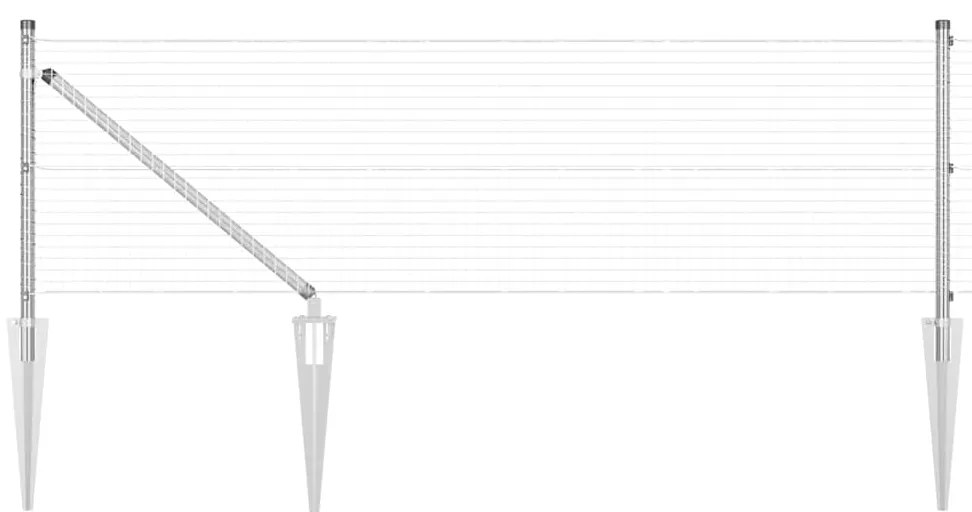 vidaXL Φράκτης με Στυλό Γαλβανισμένο ατσάλι 25 x 0.5 μ