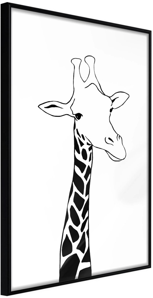 Αφίσα - Black and White Giraffe - 40x60 - Μαύρο - Χωρίς πασπαρτού