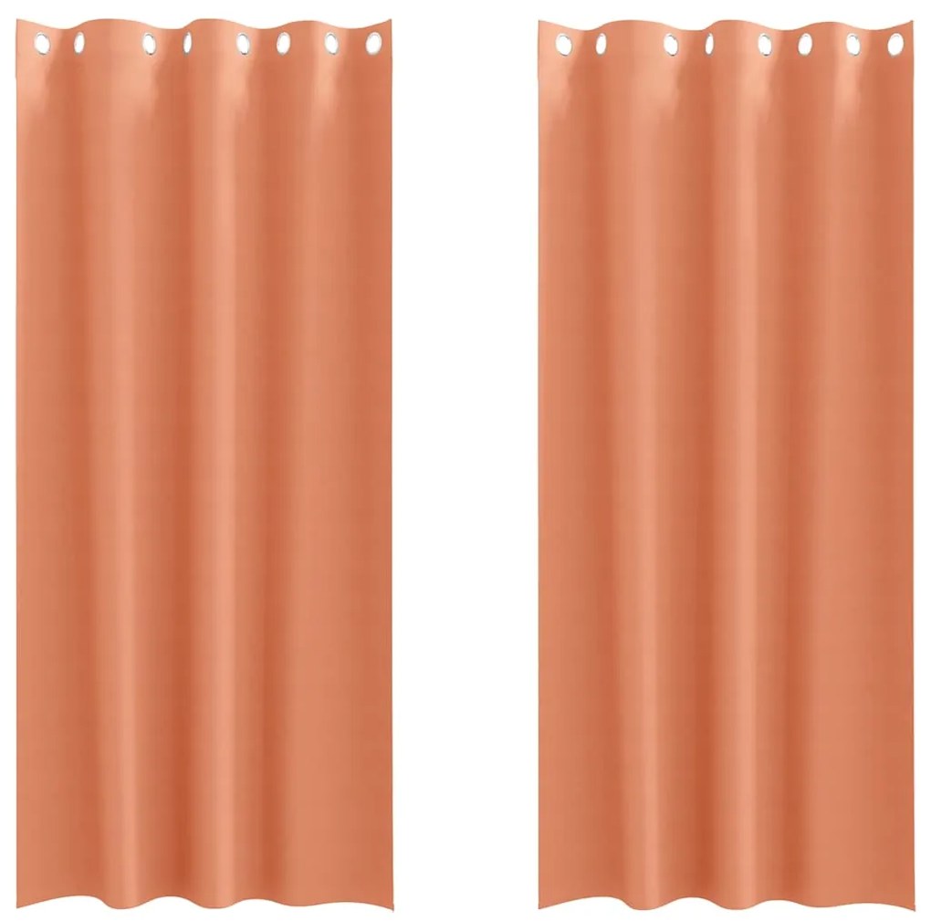 vidaXL Κουρτίνες με κουρτίνες 2 pcs Τερακότα 225x140εκ. Πολυεστέρας