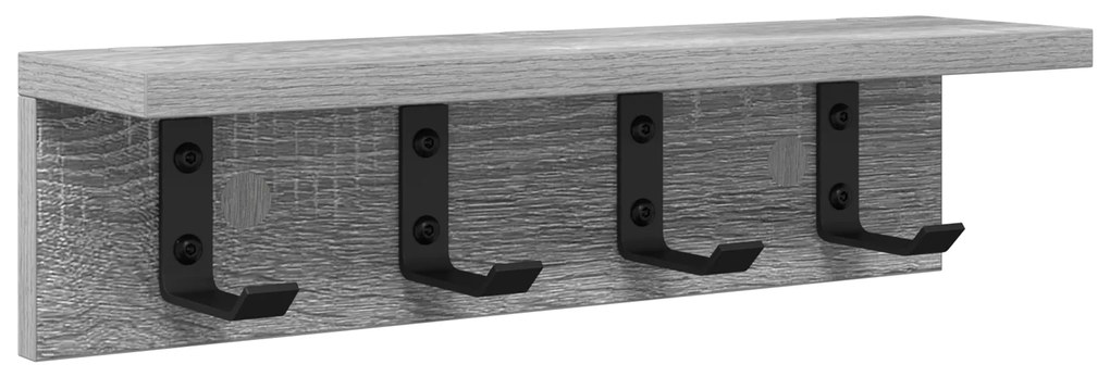 vidaXL Τοίχου Κρεμάστρα με ράφι Γκρι sonoma 40 x 10.5 x 10.5 εκ