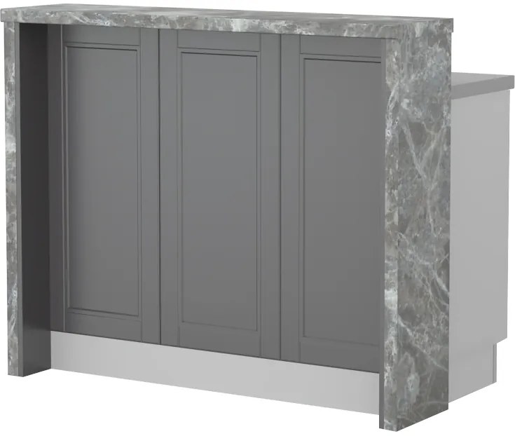 Πάγκος νησίδας Tahoma-Μήκος: 120 εκ.-Γραφίτης-Siena Marble