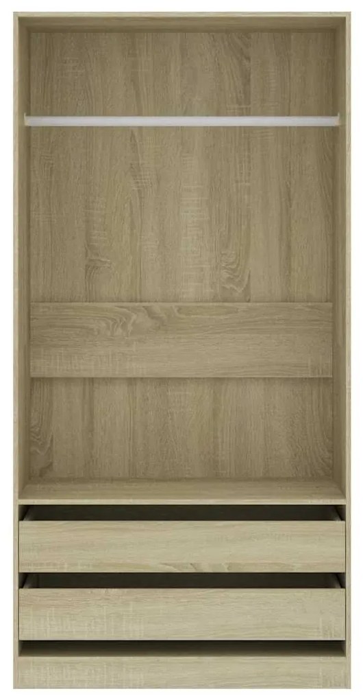 vidaXL Ντουλάπα Χρώμα Sonoma Δρυς 100 x 50 x 200 εκ. από Επεξ. Ξύλο