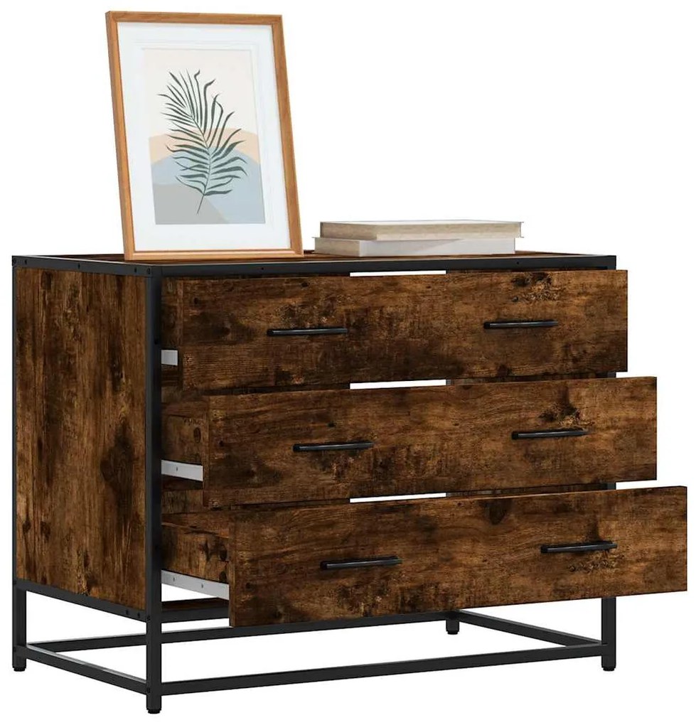 ντουλάπι συρταριών vidaXL Καπνιστή δρυς Κατασκευασμένο ξύλο