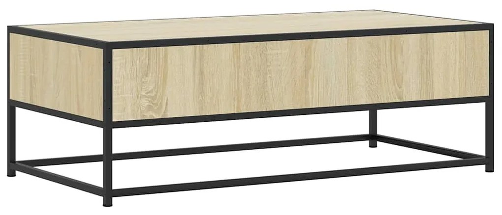 vidaXL Τραπεζάκι Σαλονιού Sonoma Δρυς 100x50x35εκ Επεξ. Ξύλο + Μέταλλο