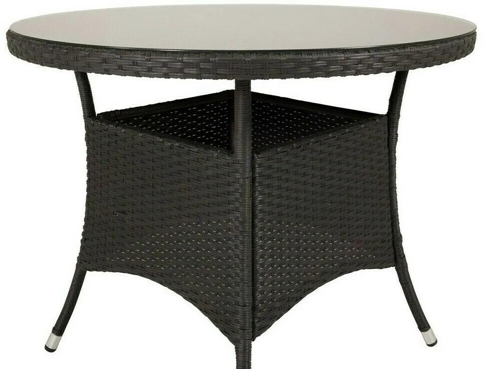 Σετ Τραπέζι και καρέκλες Dallas 3483, Επεξεργασμένο γυαλί, Πλαστικό ψάθινο, Μέταλλο, Μαξιλάρι καθίσματος: Ναι | Epipla1.gr