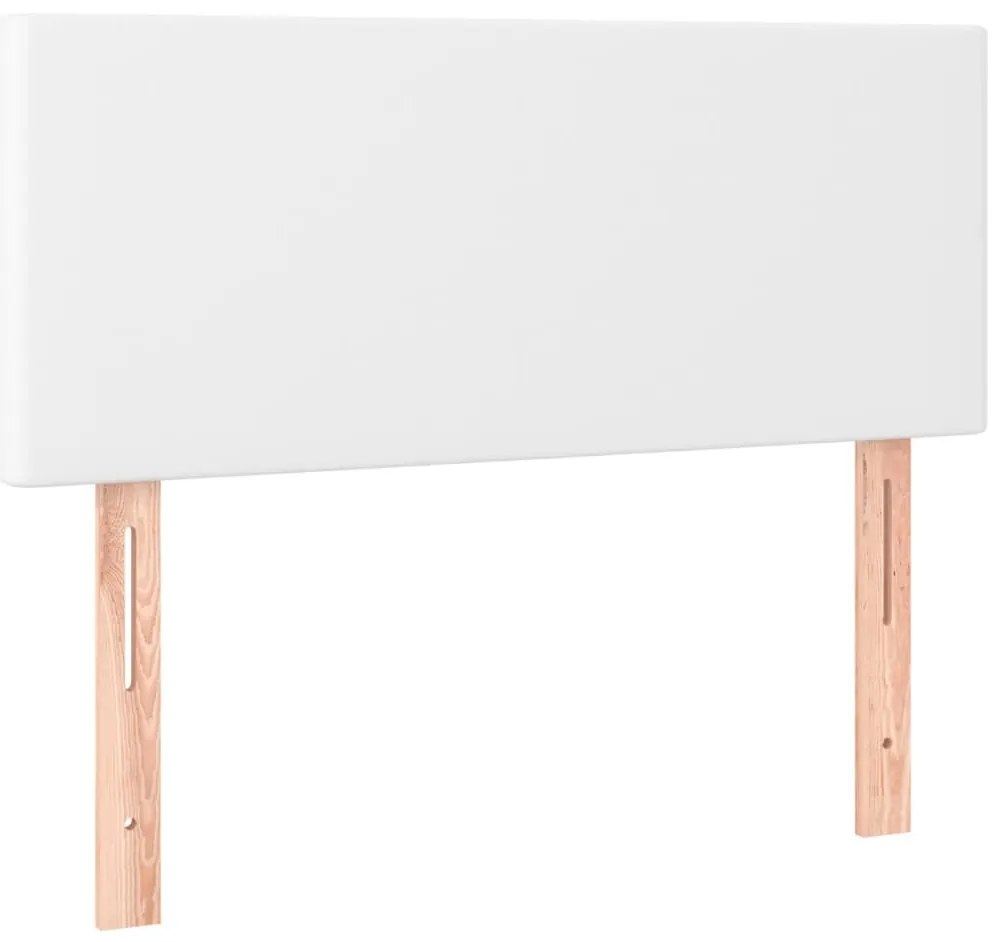 vidaXL Κρεβάτι Boxspring με Στρώμα &amp; LED Λευκό 90x190 εκ. Συνθ. Δέρμα