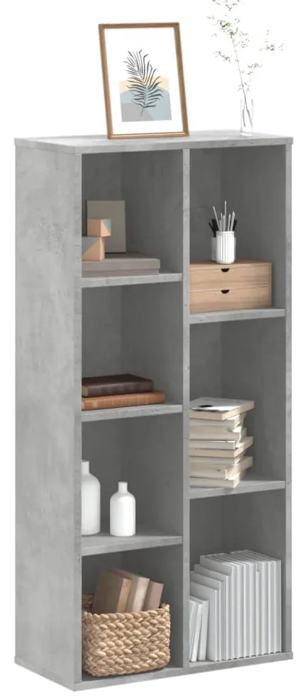 vidaXL Βιβλιοθήκη Γκρι Σκυροδέματος 50x25x105 εκ. Επεξεργ. Ξύλο